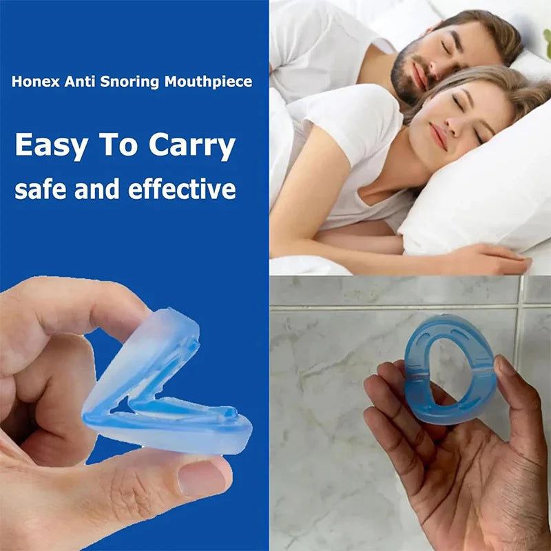 Anti Snoring Mouthpiece Dental Device Double Layer Teeth Grinding Tongue Biting Sleep Aid