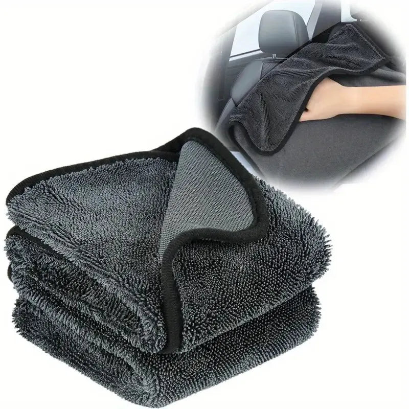 Microfiber Cleaning Cloth Set - Ultra-Absorbent, Double-Sided for Car, Home & Bathroom