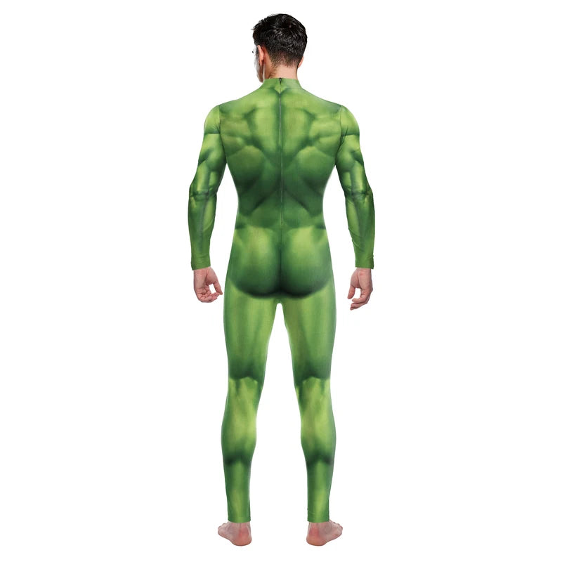 Green Muscle 3D Print Zentai Bodysuit Costume for Men & Women