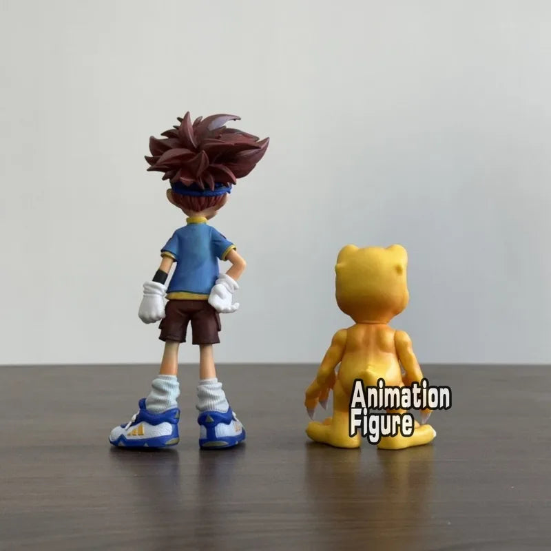 Anime Digimon Adventure Action Figures Agumon & Taichi PVC Collectible Toys - 9-15cm
