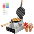 Commercial Egg Bubble Waffle Maker 1400W Non-Stick Stainless Steel with Rotatable Pans