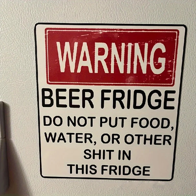 Funny Warning Sign Beer Stickers - Kitchen Decor & Dorm Essential