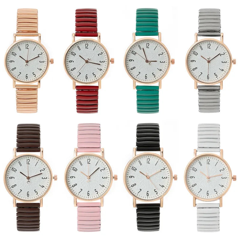 Women's Digital Quartz Watch Casual Stainless Steel Stretch Band - Multiple Colors