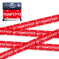 Halloween Warning Tape Skull Head Plastic Sign for Window Decorations