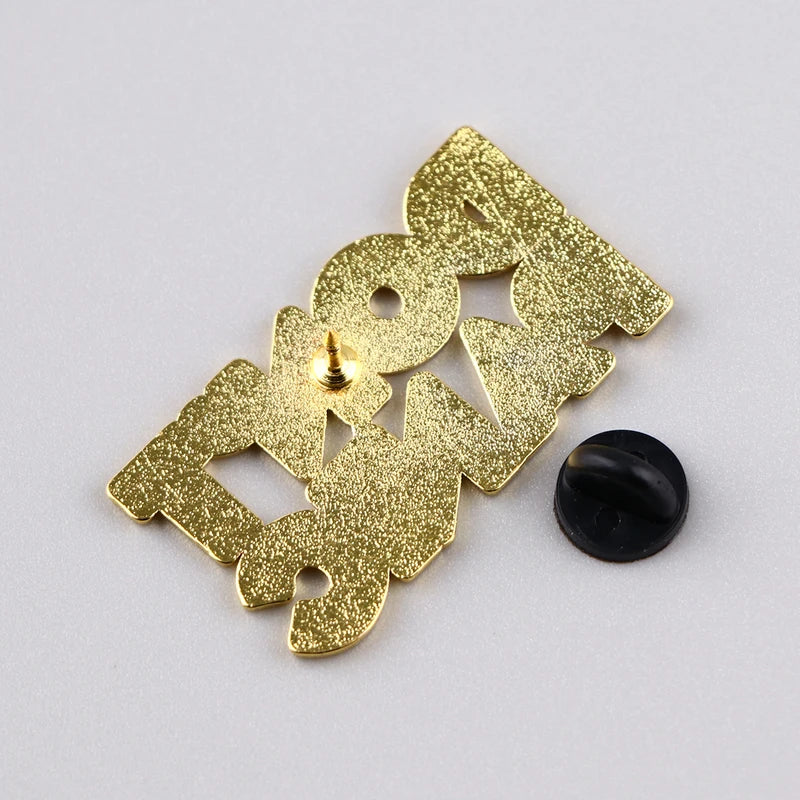 Red Quotes Enamel Pins Brooches for Women Metal Badge Fashion Jewelry Accessories