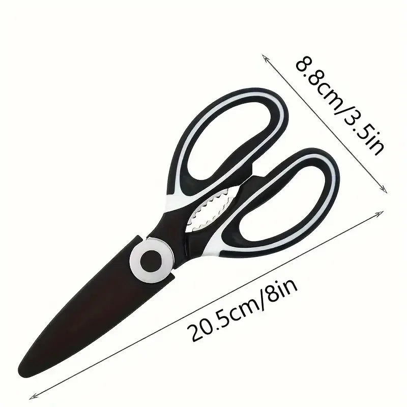 Heavy Duty Kitchen Scissors Stainless Steel Multipurpose Cutting Tool for Poultry Vegetables Bottle Opening Nuts