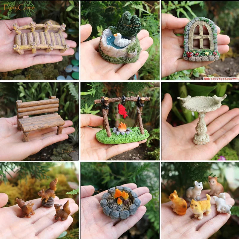 Mini Fairy Garden Figurines Resin Fairy Statue Set for Outdoor & Indoor Decor