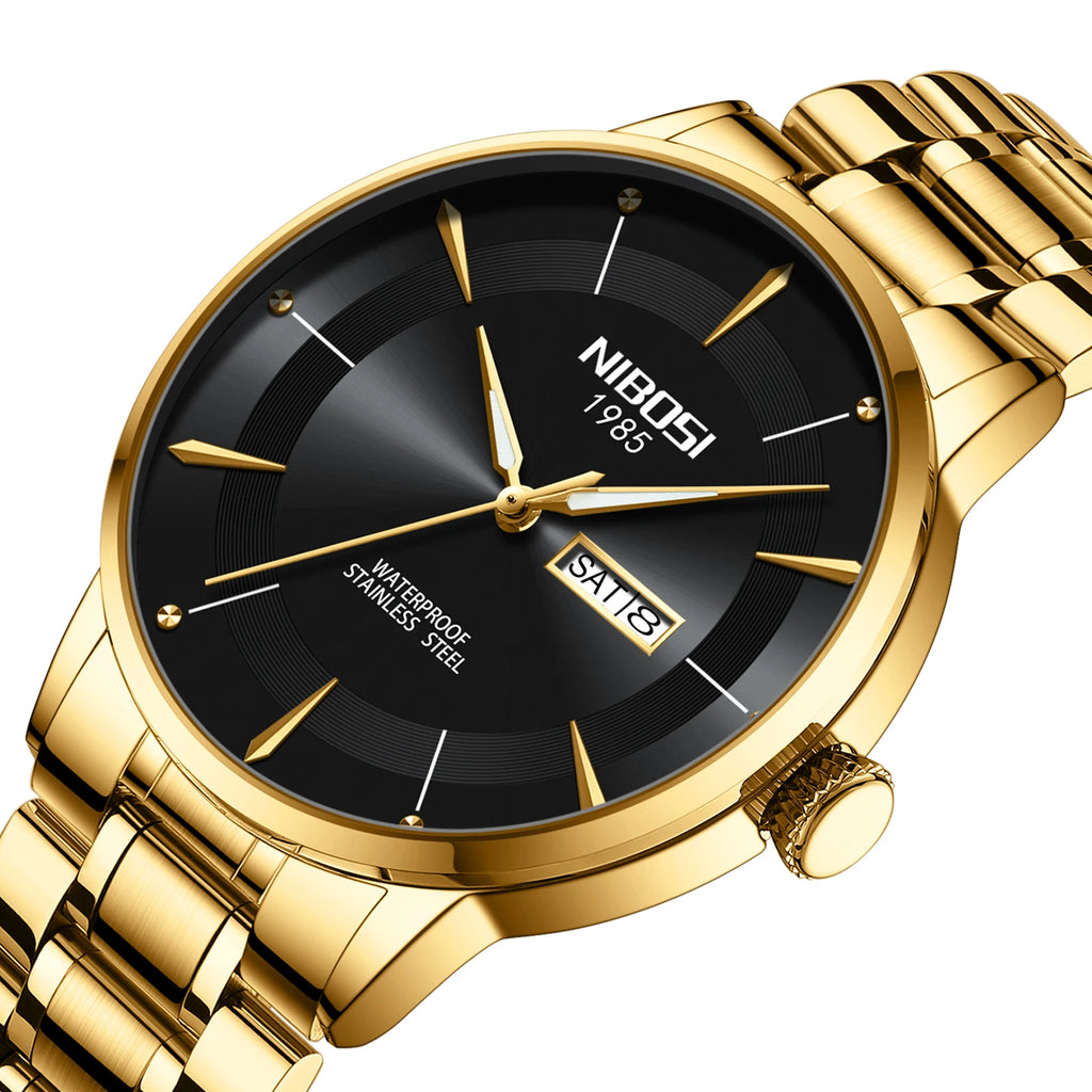Luxury Quartz Men’s Waterproof Luminous Watch with Date & Week Display