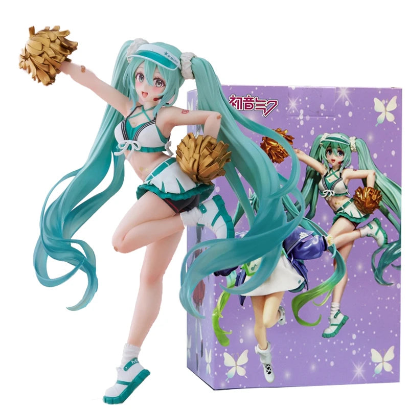 18cm Anime Hatsune Miku Action Figure Cheerleader PVC Figurine Collection Toys