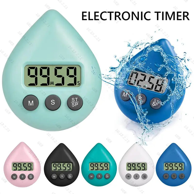 Waterproof Digital Shower Timer with Magnetic Mount - Kitchen & Bathroom Countdown Clock
