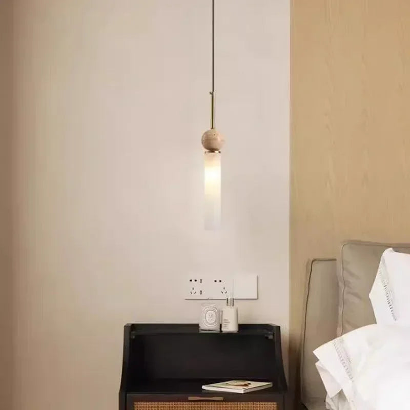 Cave Stone Wabi-Sabi Bedside Pendant Lamp Vintage Nordic Chandelier