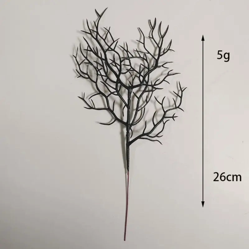 Black Artificial Dead Tree Branches - 5 Pack Realistic Plastic Decor for Halloween & Home