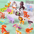30Pcs Mini Animal Cartoon DIY Jigsaw Puzzles for Kids Birthday Party Favors