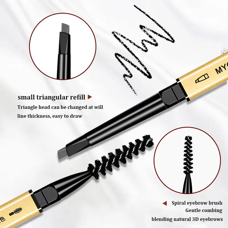 Waterproof Double Head Eyebrow Pencil with Spoolie - Long-Lasting Cosmetics for Women