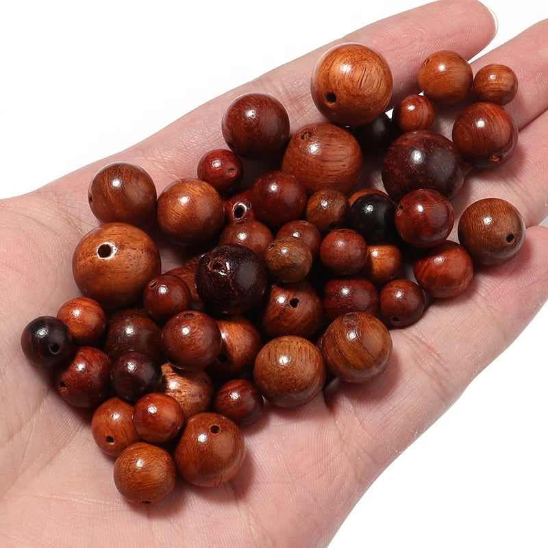 Natural Wood Beads for Jewelry Making 6-12mm Round Loose Beads DIY Bracelets Necklaces