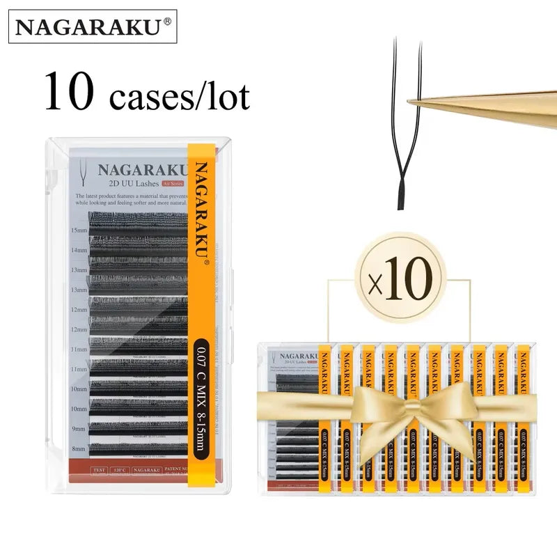 False Eyelash Extensions Set - Natural Soft Light 2D YY U Shape 15mm