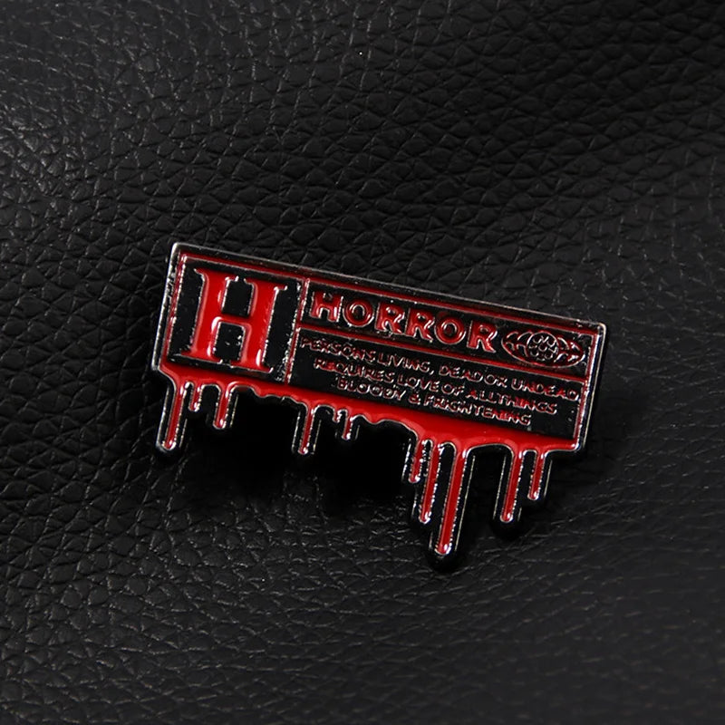 Halloween Letter Brooch Live Dead Emblem Badge - Horror Costume Accessory