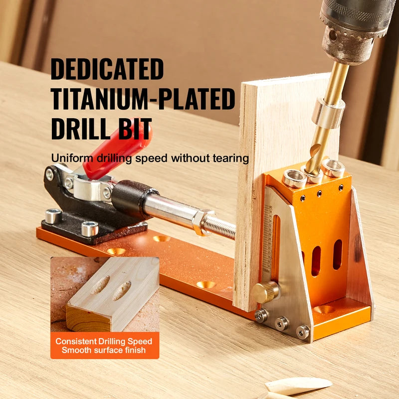 30-Piece Pocket Hole Jig Kit for Woodworking with Adjustable System and Step Drills