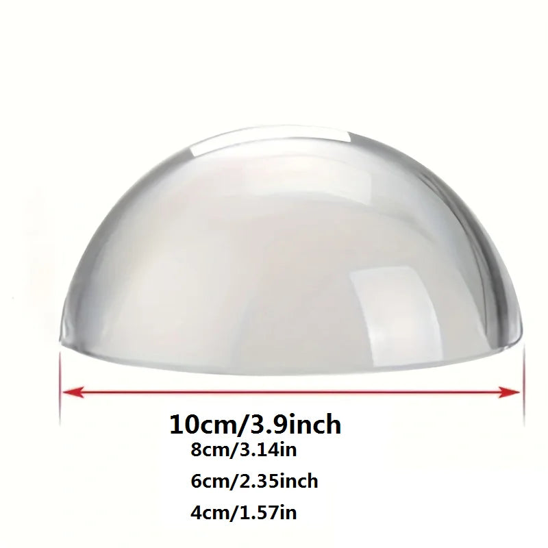 Clear Hemisphere Crystal Ball - Paperweight Decoration, Magnifier Glass 4cm/10cm