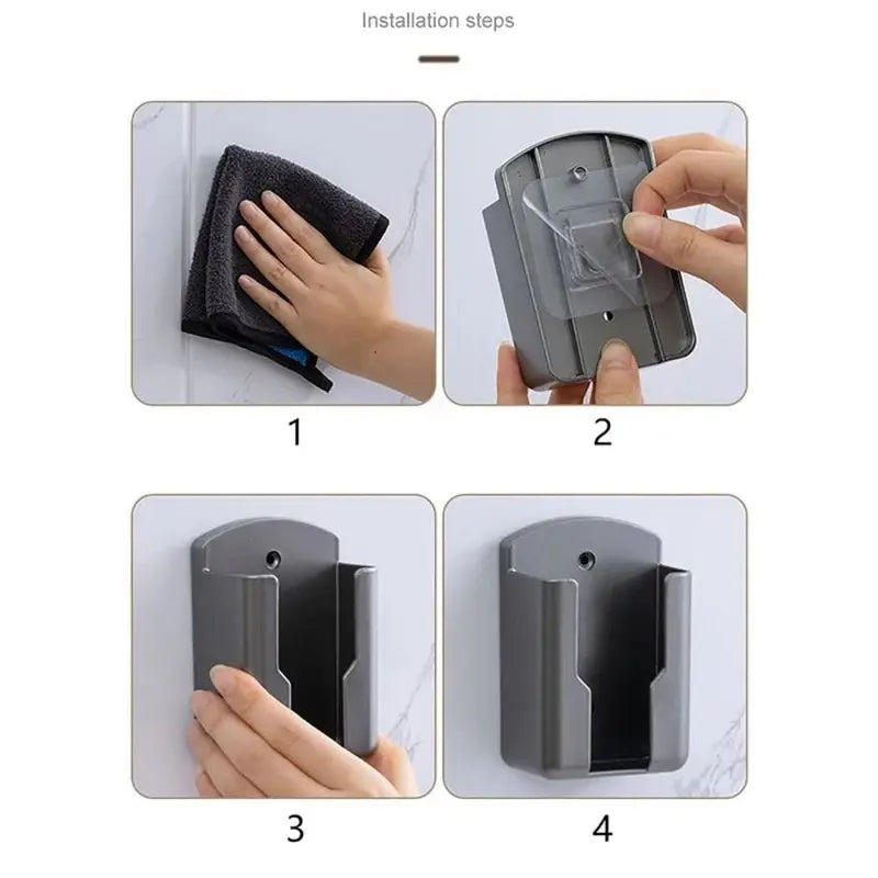 Universal Remote Control Holder Wall Mount No Punching Adhesive Storage Rack