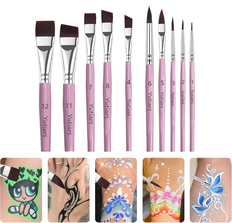 10-Piece Face Brush Set with Finger Sponges and Paint Sponges for Art & Crafting
