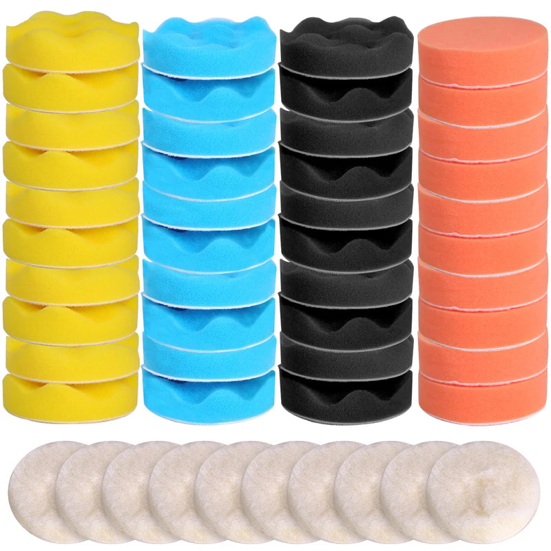 Car Polishing Sponge Pads Kit 80mm 50pcs - Buffing & Waxing Tools