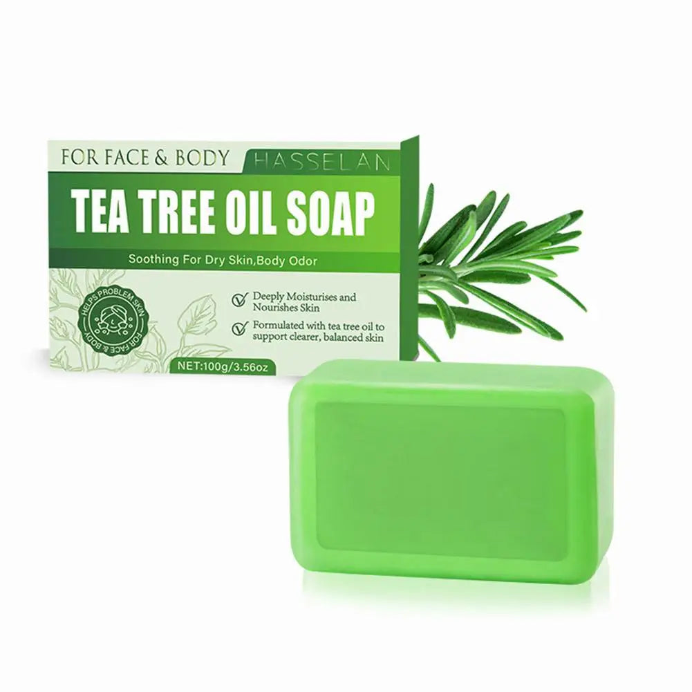 Tea Tree Oil Soap Bar for Face and Body - 100g Natural Acne & Skin Cleanser