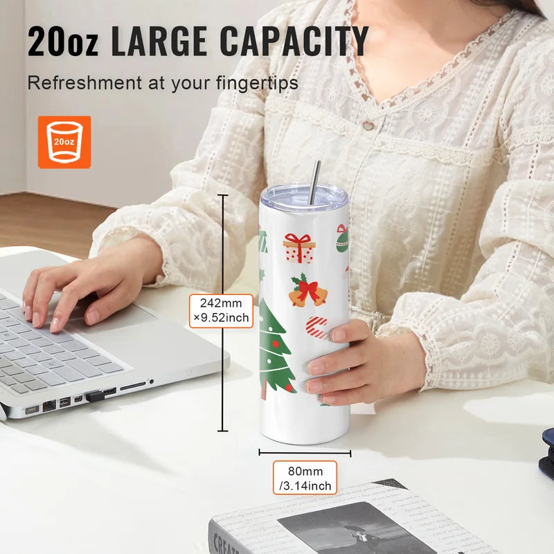 Sublimation Tumblers Bulk Set - Food-Grade Stainless Steel, 8/12/14/16/24/50PC