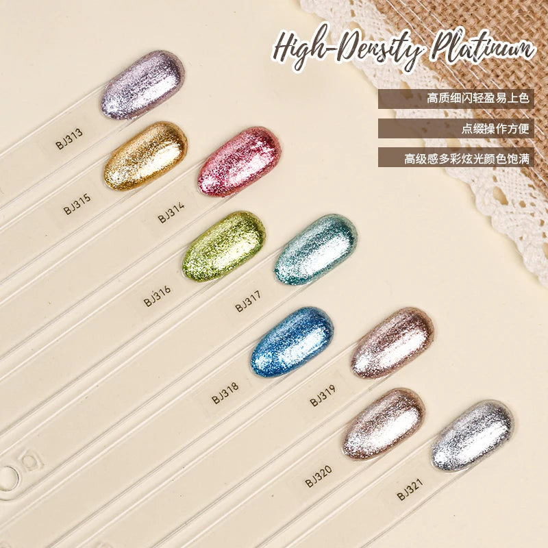 Galaxy Starburst Glitter Gel Nail Polish Set - 9 Colors, Semi-Permanent UV/LED