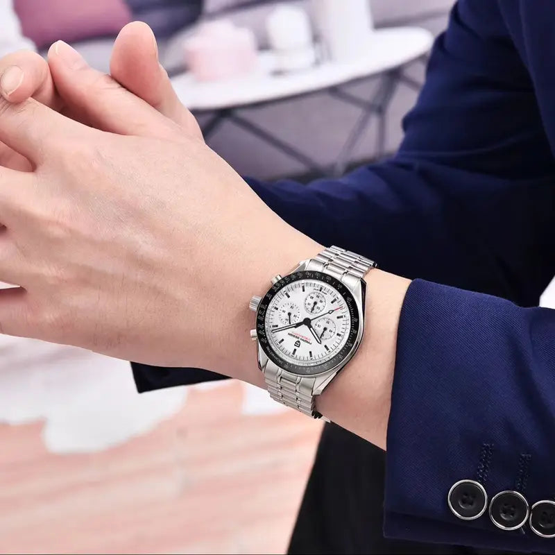 Men's Sport Chronograph Watch with 100M Waterproof AR Sapphire Glass