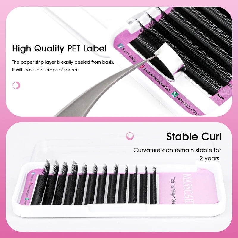 Premade Volume Lash Fans - Soft Natural False Eyelashes for Flawless Eye Makeup