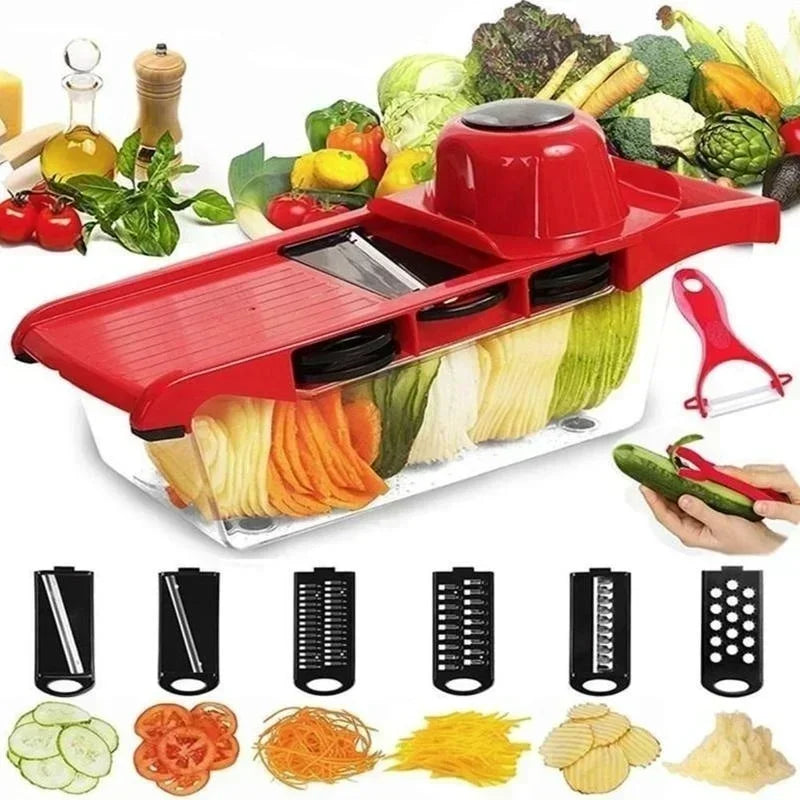 Vegetable Slicer Machine, Food Processor with Multiple Blades - Kitchen Peeler & Shredder