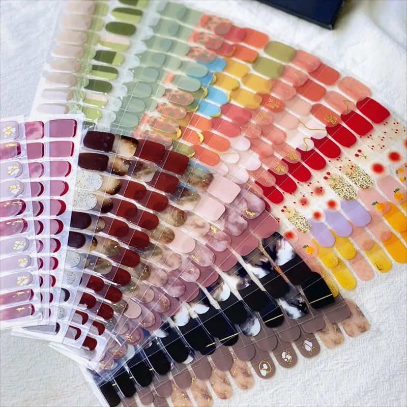 Semi-Cured Nail Art Sticker Full Cover Gel Decal for Manicure - Assorted Patterns
