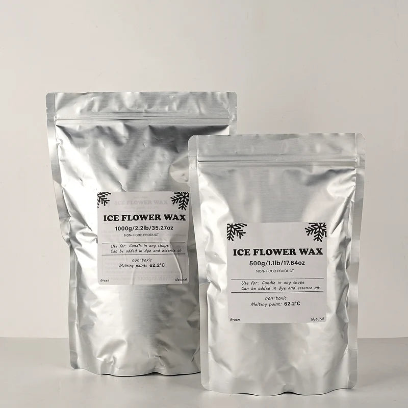 500g-1000g Candle Making Wax Kit - Ice Flower, Snowflake & Pearl Candles, DIY Accessories