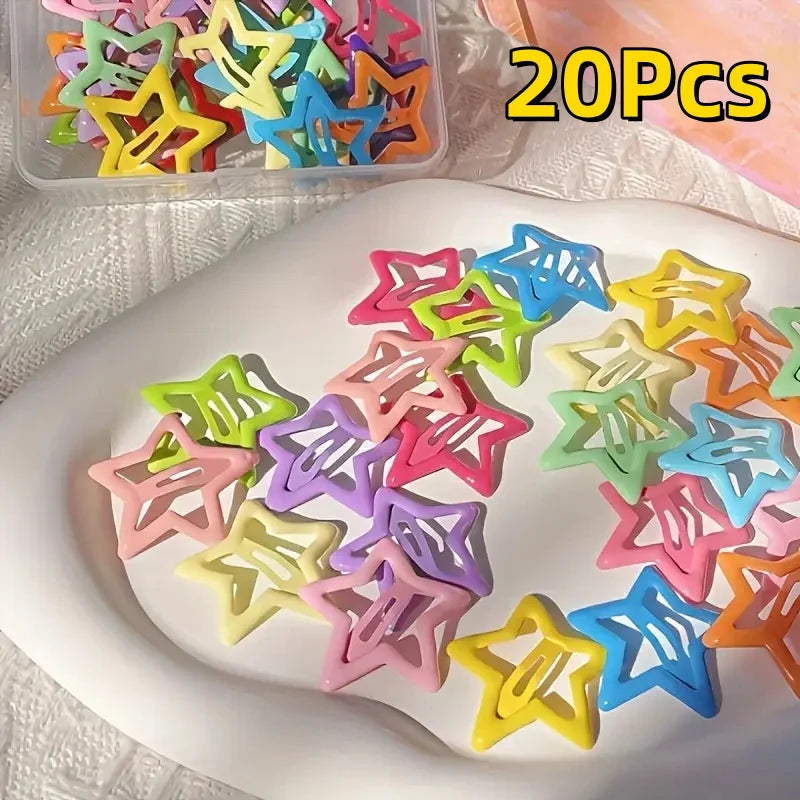 Star-Shaped Alloy Hair Clips Set - Lightweight Retro Hair Accessories for Daily Styling
