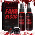 Fake Blood Spray Set for Halloween Makeup - Long-Lasting Wounds Kit, Washable Blood for Vampire Zombie Monster Effects