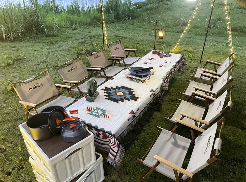 Oversized Boho Throw Blanket with Fringe Southwestern Geometric Design