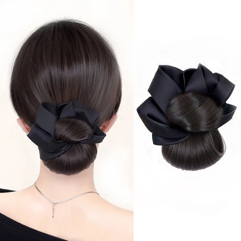 Natural Synthetic Ponytail Hair Bun Clip - Fluffy Claw Chignon for Women