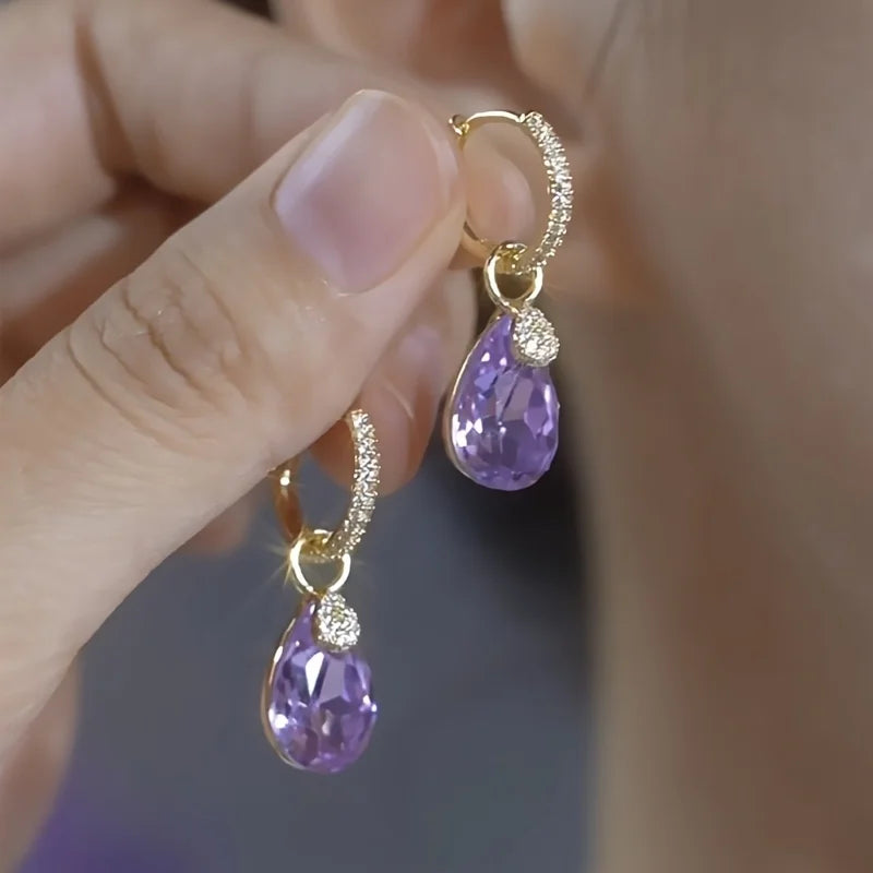 Retro Elegant Teardrop Pendant Earrings for Women - Versatile Jewelry Gift