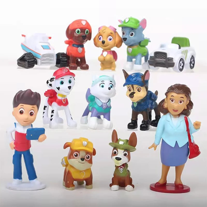 12Pcs Animal Paw Patrol Figures PVC Doll Toys for Kids - Birthday Gift