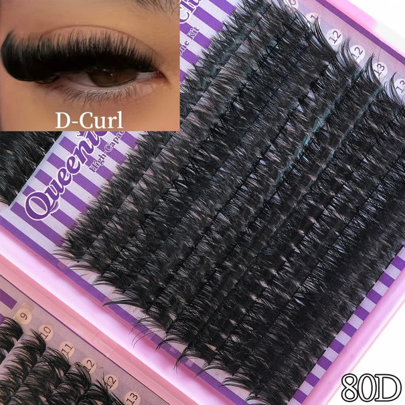 False Eyelash Clusters 9-16mm D Curl Fluffy Dense Reusable Natural Look