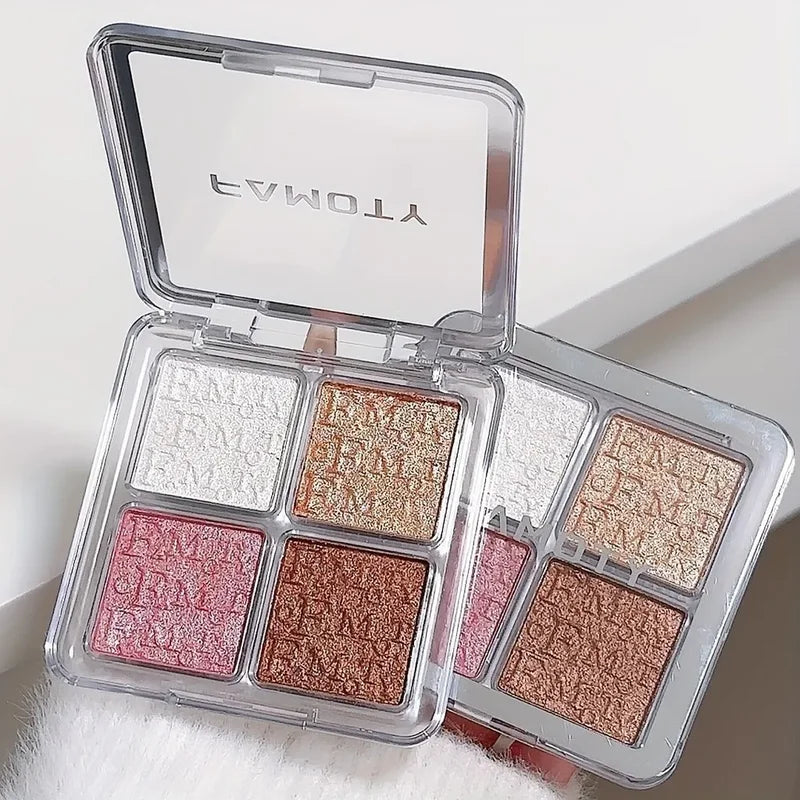 4 Color Highlighter Palette Makeup Illuminator Glitter Baked Powder Face Palette