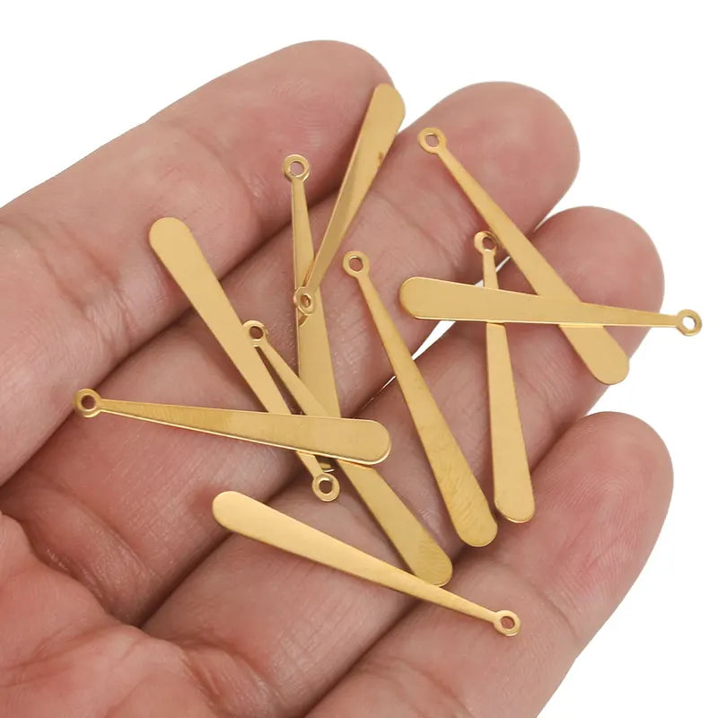 20pcs Stainless Steel Long Drop Charms for Jewelry Making Earrings Pendants & Bracelets