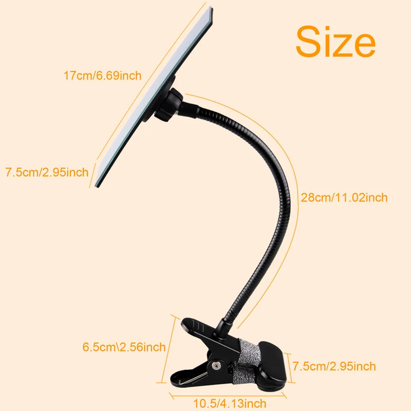 Adjustable Clip-On Mirror with 360° Rotation for Office, Salon & Desk