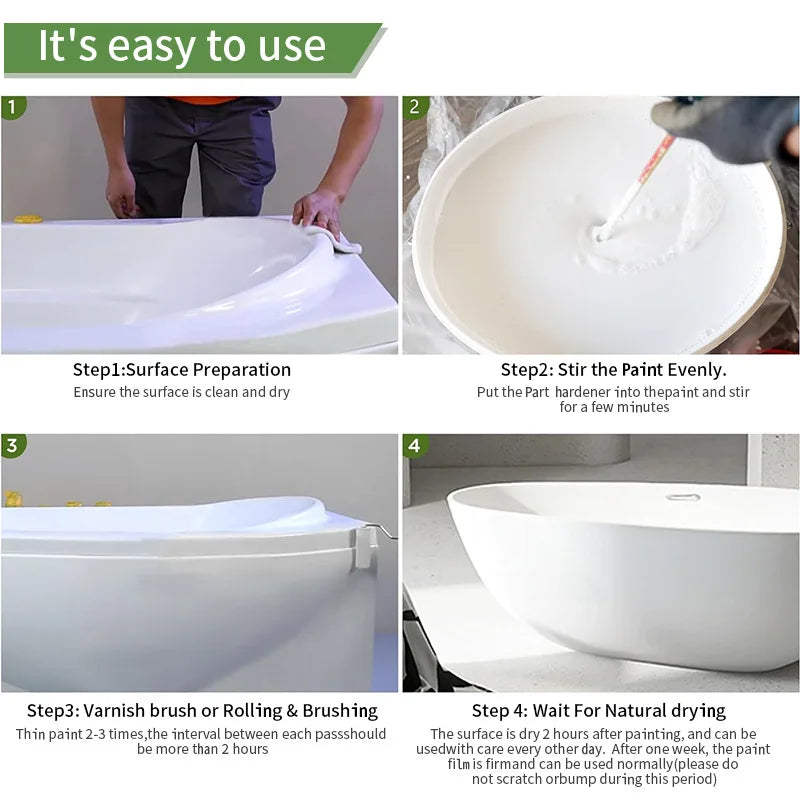 3-in-1 Tile Paint for Bathrooms and Living Rooms - Rich Colors, Multiple Shades