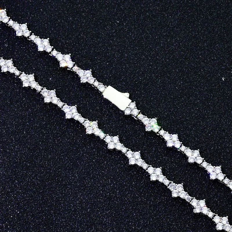 Unisex Hip Hop Tennis Bracelet Iced Out CZ Diamond Chain Gold Silver Jewelry