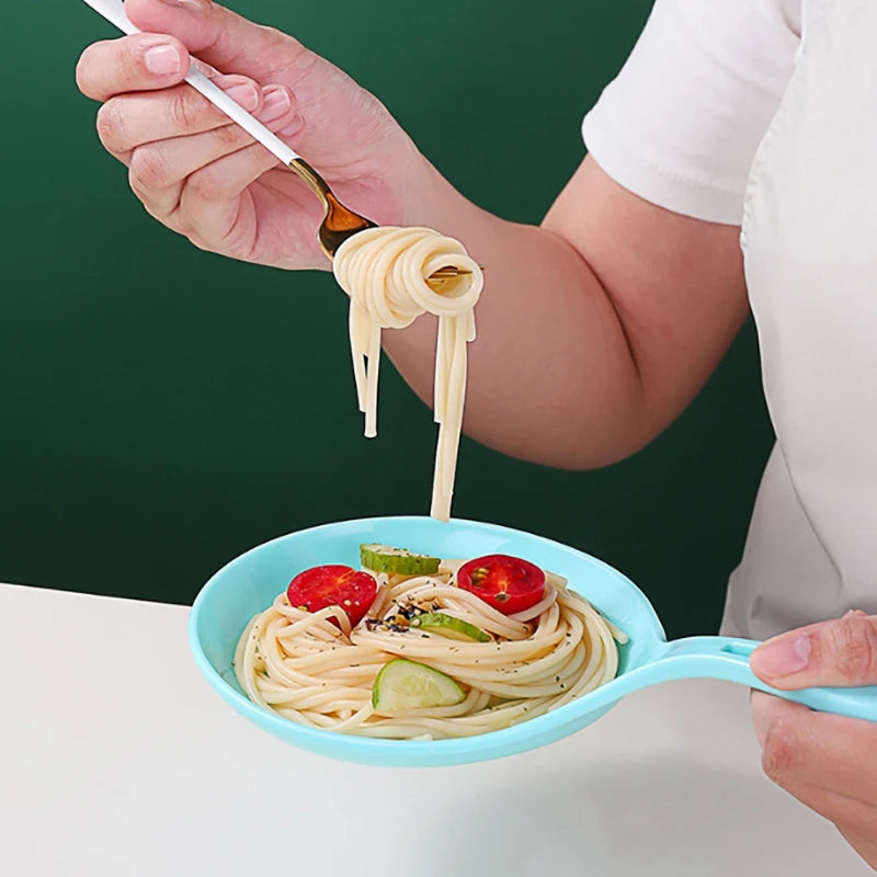 Large Handheld Dessert Plate with Handle - Multi-Color Food Serving Tray