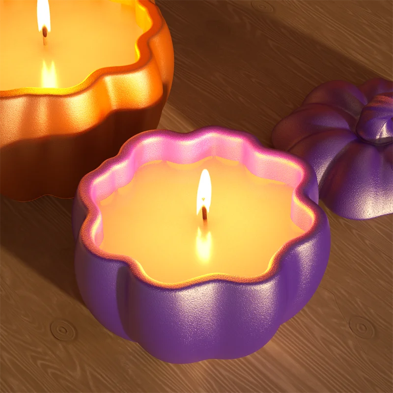 Halloween Pumpkin Candle Jar Molds for Concrete & DIY Home Decor