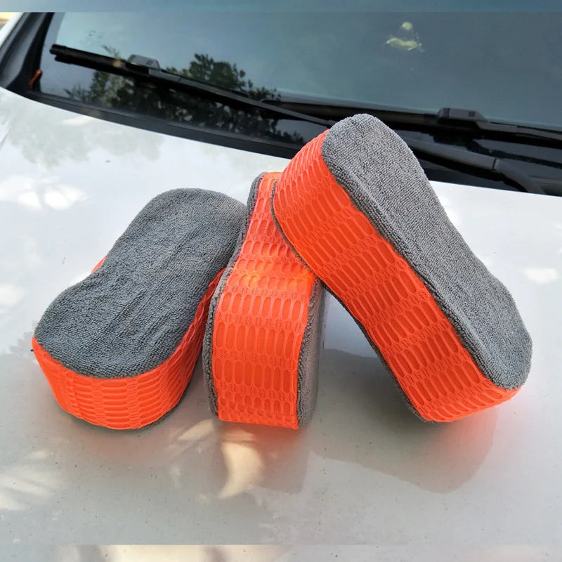 Extra Large Car Wash Sponge Honeycomb Coral Cleaning Block - Orange