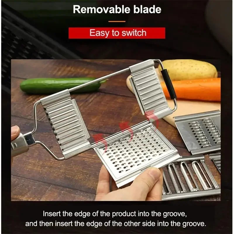 Multi-Purpose Vegetable Slicer with Stainless Steel Blades - Cuts Fruits & Vegetables